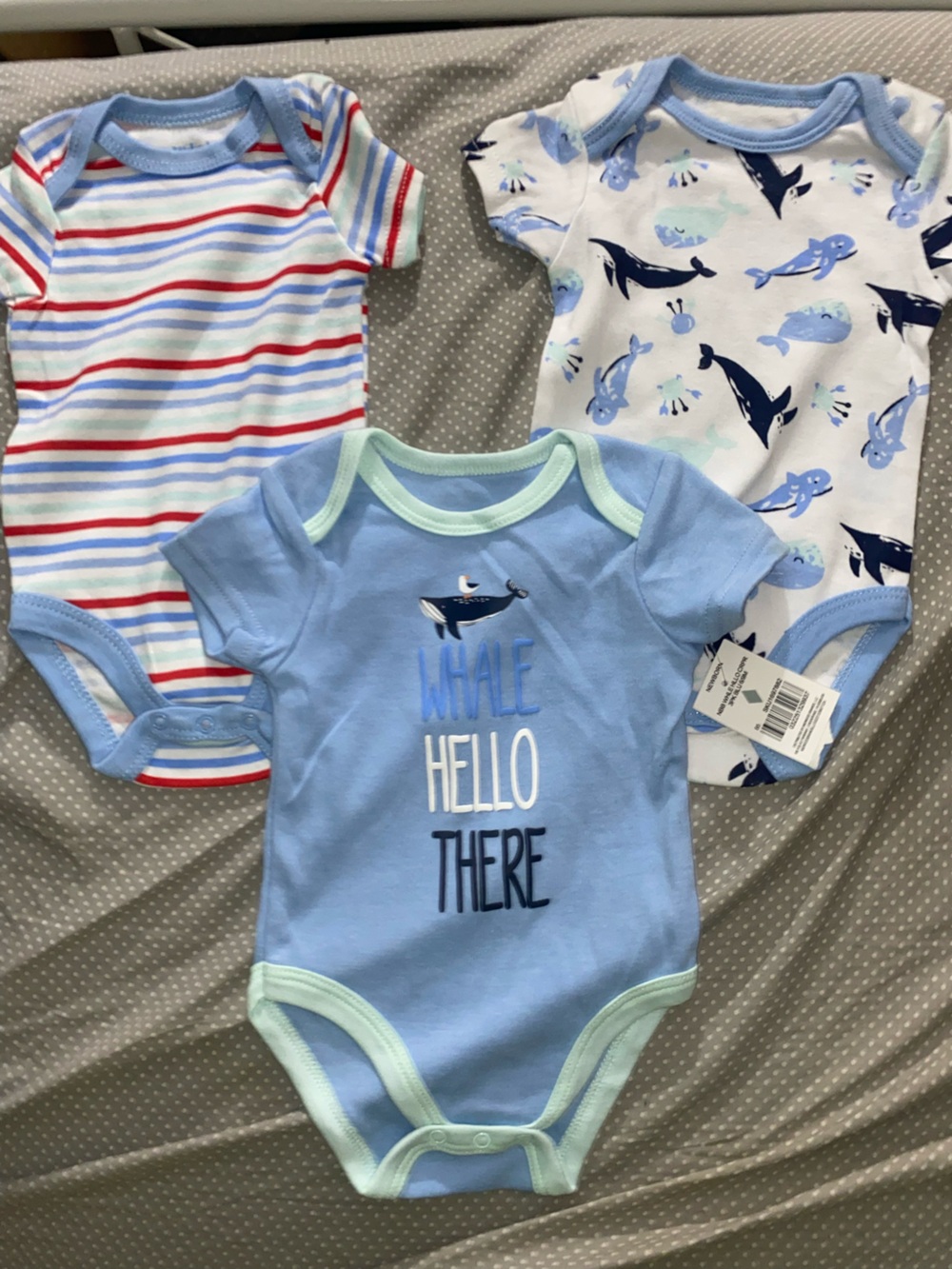 Baby Boys' Whale Short Sleeve One-Piece Bodysuit